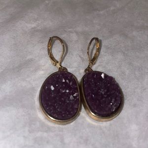 Purple druzzy earrings